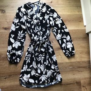 Black and white floral dress